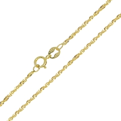 Złoty łańcuszek damski 45cm pełny splot Singapur gęsty 1,3mm pr. 585